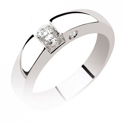 Bague de fianailles solitaire or blanc