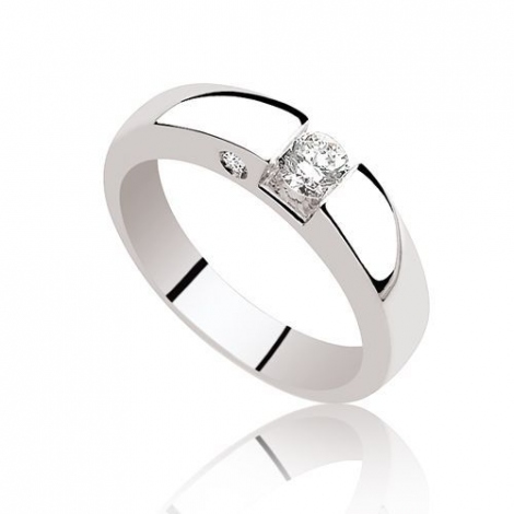 Bague de fianailles solitaire or blanc