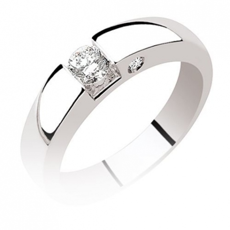 Bague de fian�ailles solitaire or blanc
