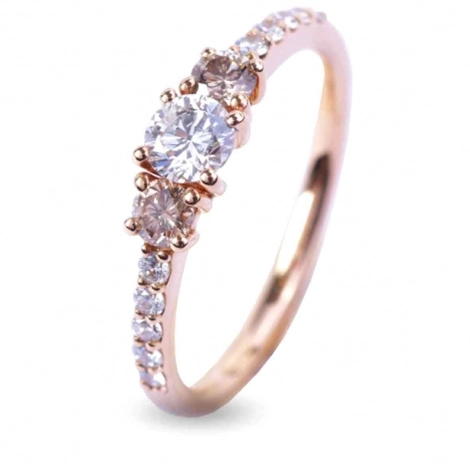 Bague Diamants et Diamants Bruns