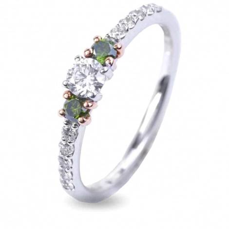 Bague Diamants et Saphirs Verts