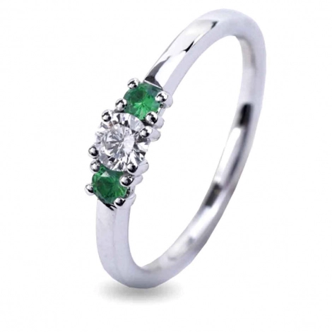 Bague Diamants et Saphirs Verts