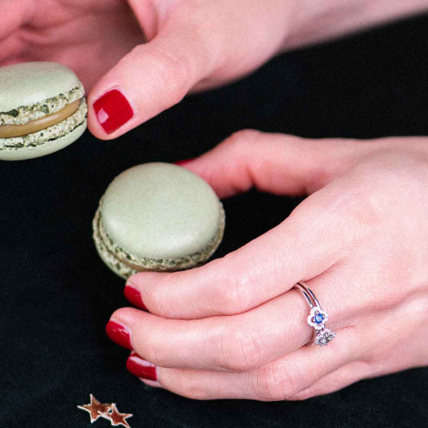 Bague Diamants Saphir Vert One More