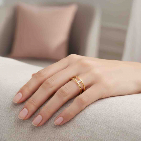 Bague Double Diamant Baguette