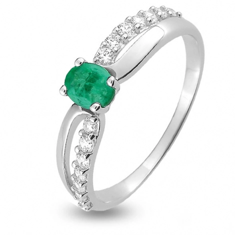 Bague oxyde et Emeraude