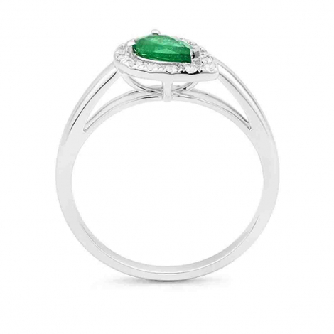 Bague meraude et diamant