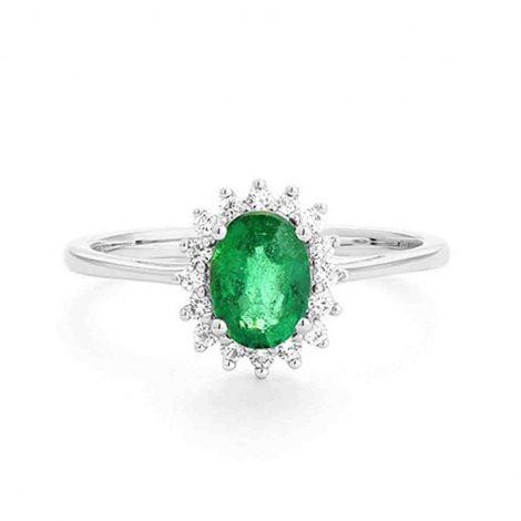 Bague Emeraude et Diamants