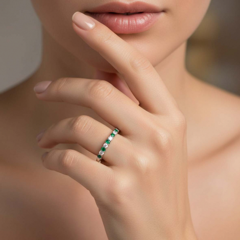 Bague Emeraude et Diamants