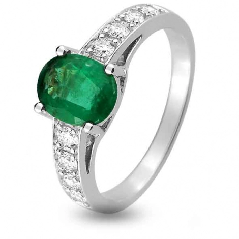 Bague Emeraude et Diamants