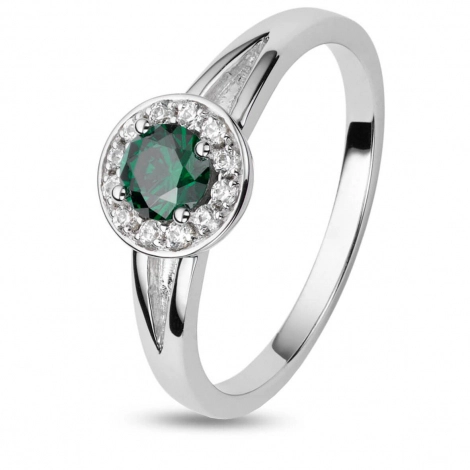 Bague meraude et diamants