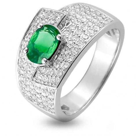 Bague Emeraude et Diamants