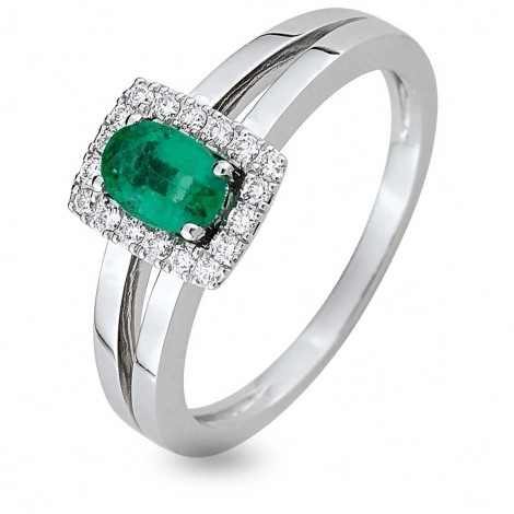 Bague Emeraude et Diamants