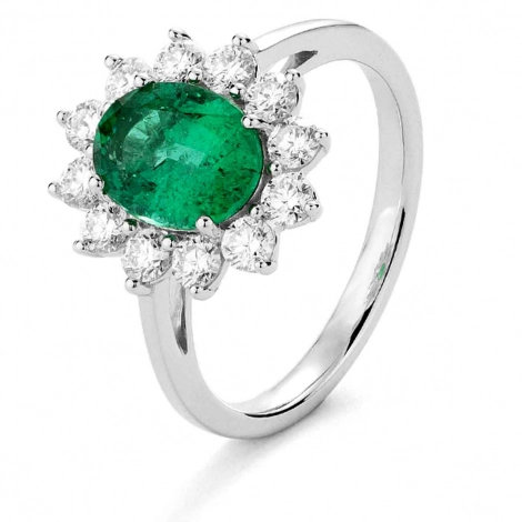 Bague Emeraude et Diamants