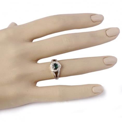 Bague meraude et diamants