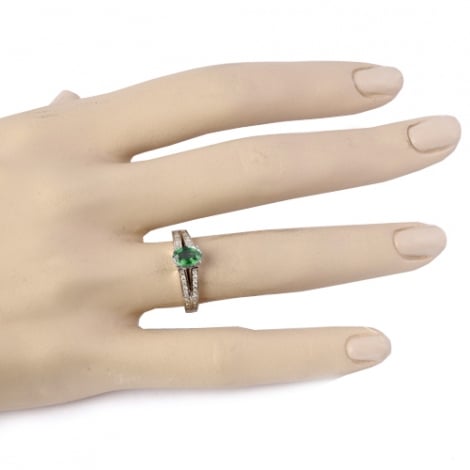 Bague meraude et diamants