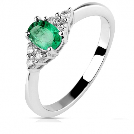 Bague meraude et diamants