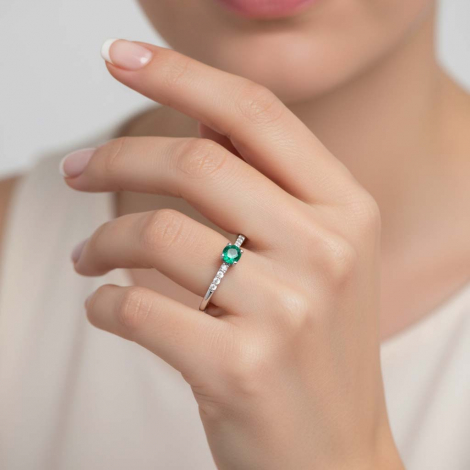 Bague Emeraude et diamants
