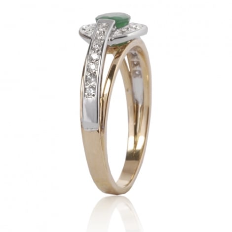 Bague meraude et diamants