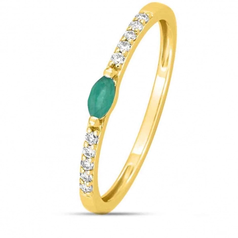 Bague Emeraude et diamants