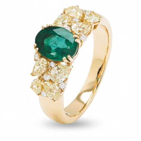 Bague Emeraude et Diamants