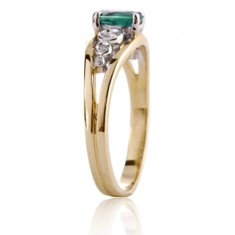 Bague meraude et diamants