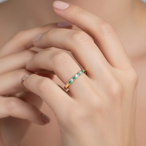 Bague Emeraude et Diamants