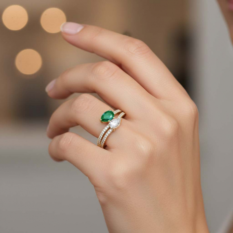 Bague Emeraude et diamants