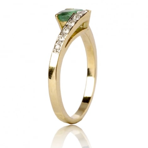 Bague meraude et diamants