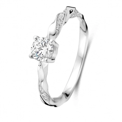 Bague en argent avec fil torsad et oxydes - Naiomy