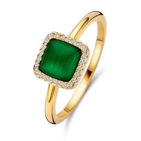 Bague en argent avec oeil de chat et oxyde de zirconium  - Naiomy