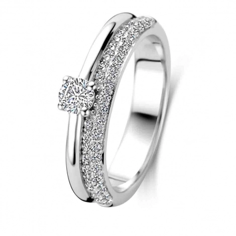 Bague en argent et oxydes de zirconium  - Naiomy Silver