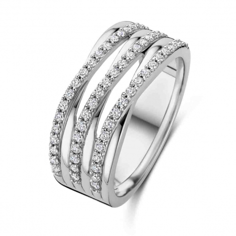 Bague en argent - oxydes blancs - Naiomy à combiner