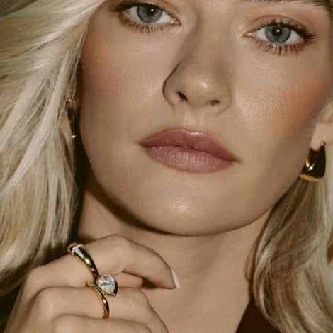Bague en argent - plaqu or - ligne d'oxydes - Naiomy