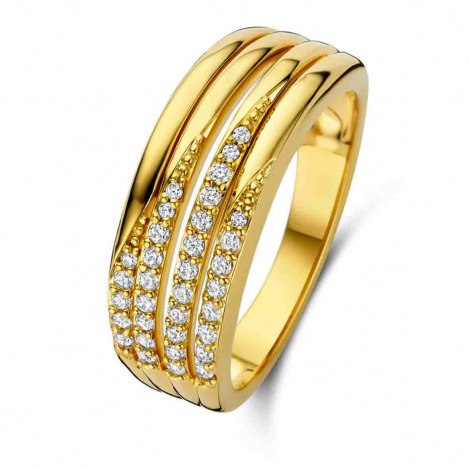 Bague en argent plaqué or - oxydes blancs - Naiomy à combiner