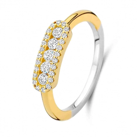 Bague en argent - plaqu or oxydes - Naiomy