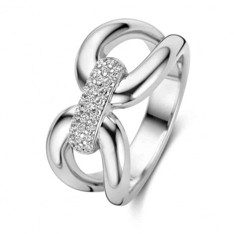 Bague en argent sertie d'oxydes de zirconium - Naiomy Silver
