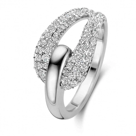 Bague en argent sertie d'oxydes de zirconium - Naiomy Silver