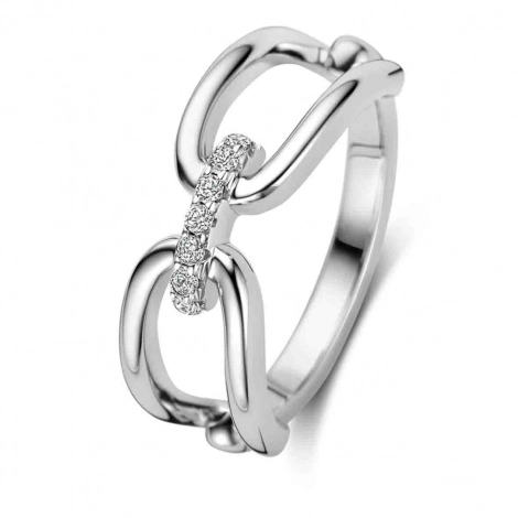 Bague en argent sertie d'oxydes de zirconium - Naiomy Silver