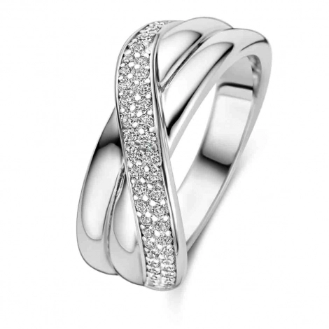Bague en argent sertie d'oxydes de zirconium - Naiomy Silver