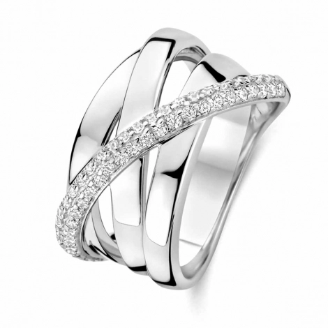 Bague en argent sertie de zirconium - Naiomy 