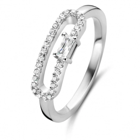 Bague en argent sertie de zirconium Naiomy Silver