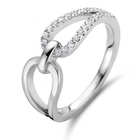 Bague en argent sertie de zirconium Naiomy Silver