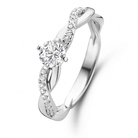 Bague en argent sertie de zirconium Naiomy Silver