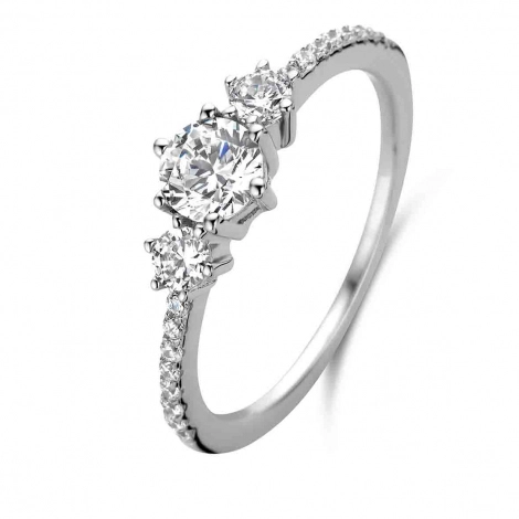 Bague en argent sertie de zirconium Naiomy Silver