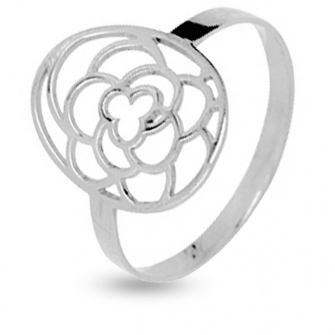 Bague en or blanc 9 carats motif fantaisie