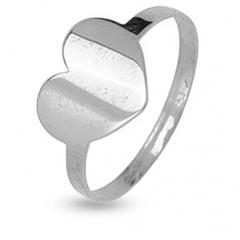 Bague en or blanc motif coeur