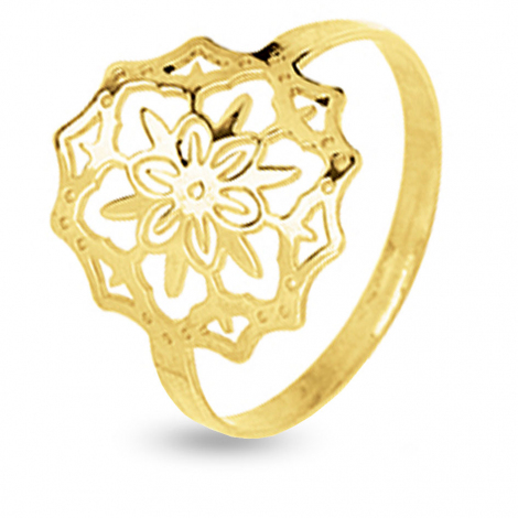 Bague en or motif fleur
