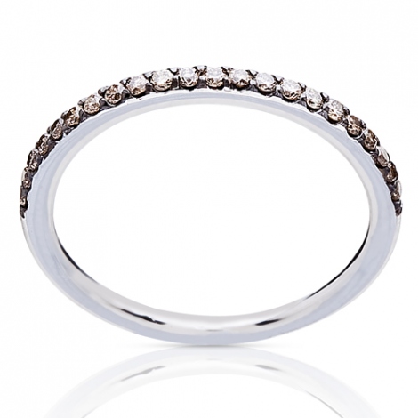 Bague Ischia Basics, diamants bruns sur or blanc