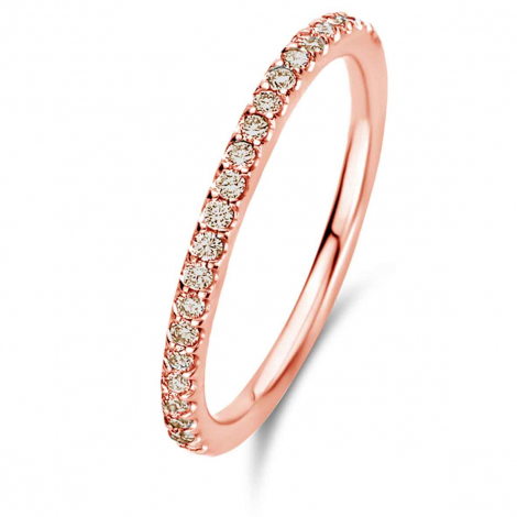 Bague Ischia Basics, diamants bruns sur or rose