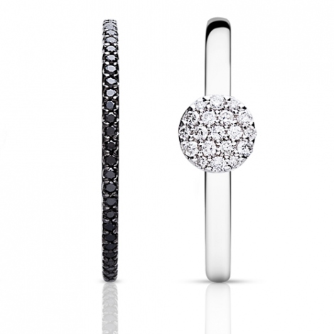 Bague Ischia Basics, diamants noirs sur or blanc